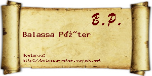 Balassa Péter névjegykártya