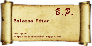 Balassa Péter névjegykártya