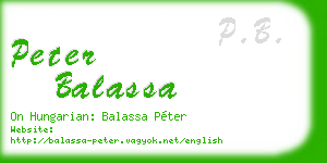 peter balassa business card